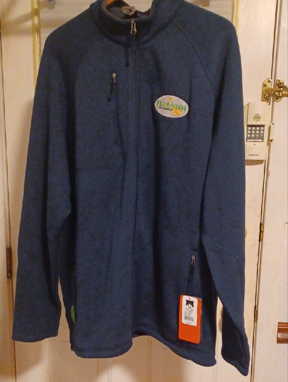 Chicago Botanic Garden Storm Creek Men's Zip-Up Fleece Sweater Navy Blue 2XL